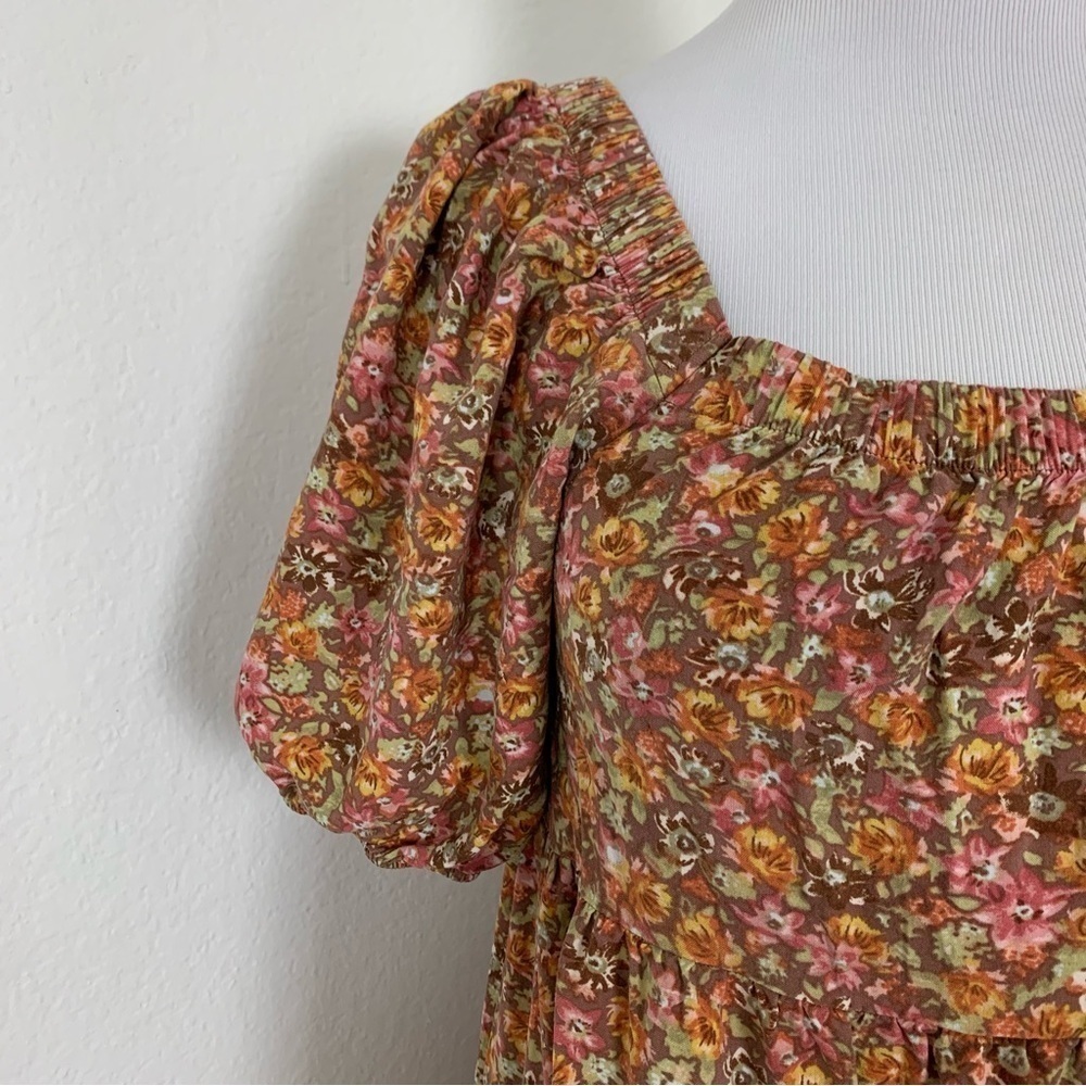 Wild Fable Floral Tiered Mini Dress Women’s M Coquette Cottage Boho Sundress - Picture 9 of 15